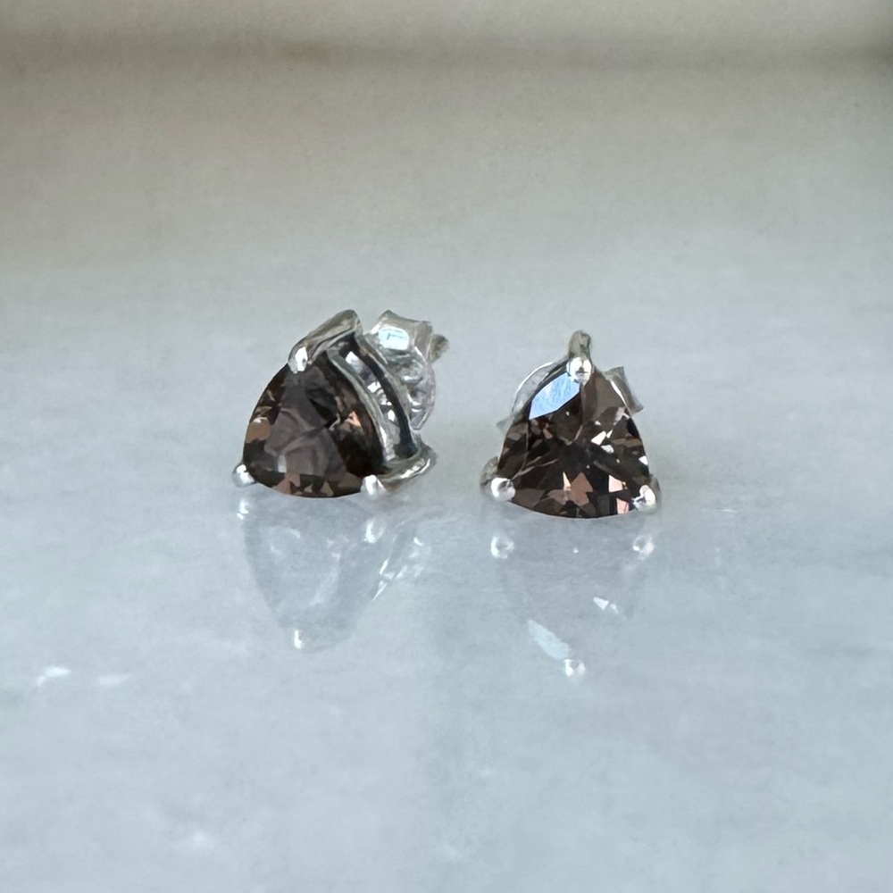 NWOT Tuckernuck Payton Earrings, Smoky Quartz, Sterling Silver - Picture 5 of 6